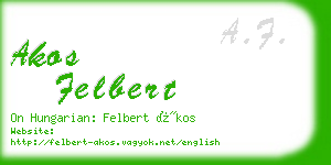 akos felbert business card